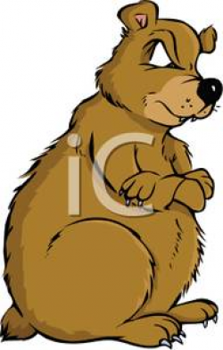Cartoon of a Mad Bear - Royalty Free Clipart Picture
