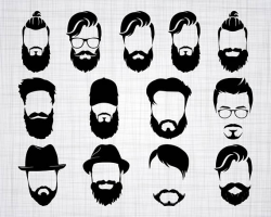 Beard Man SVG Bundle, Beard Face SVG, Beard Face Clipart, Cut Files ...