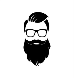Long beard hipster head portrait vector set 06 | Template ...