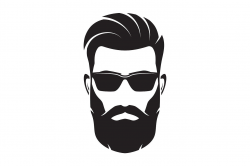 Bearded men face, hipster character. Vector illustration. by ...
