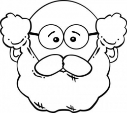 grandfather face clipart with glasses black and white - Google ...