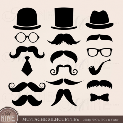 MUSTACHE Clip Art: Mustaches Clipart, Mustaches Download, Top Hat ...