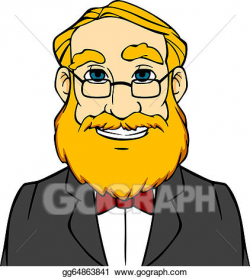 Vector Art - Smiling man with orange beard. Clipart Drawing ...