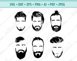 Beard Man SVG, Beards svg, Beard svg, Beard clipart, Beard Man face svg  Hairstyle men clipart Beard man bundle Cut files Hipster SVG PNG Eps