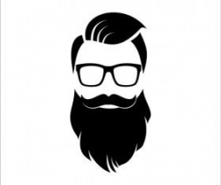 Long beard hipster head portrait vector set 06 | logo design ...