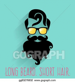 Clip Art Vector - Hipster.long beard short hair. Stock EPS ...