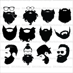 Beard svg - Long Beard svg - Long Beard clipart - Long Beard digital ...