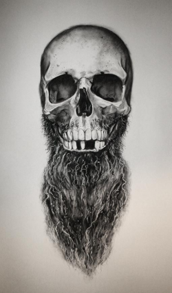 Daniel A Bavell sketch bearded skull beard beards men man tattoo ...