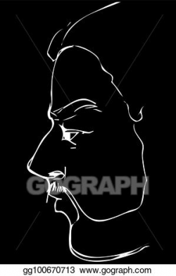 Vector Stock - Sketch angry uncle with beard in profile. Clipart ...