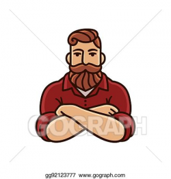 Vector Stock - Man with beard and mustache. Clipart ...