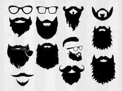Beard SVG Bundle Beard clipart Beard cut files Hipster svg ...