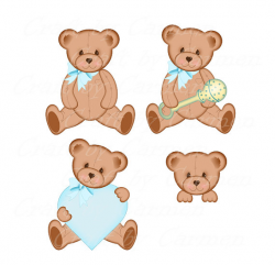 Teddy bear clip art, cute, bear, baby bears, digital art, scrapbook ...