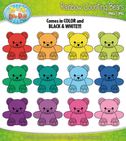 Rainbow Counting Bears Clipart {Zip-A-Dee-Doo-Dah Designs} | TpT
