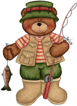 cartoon bear in fishing clothes | Fishing Cartoons | Pinterest ...
