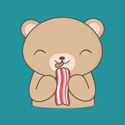 Smoking Bacon Loving Kawaii Bear - NeatoShop