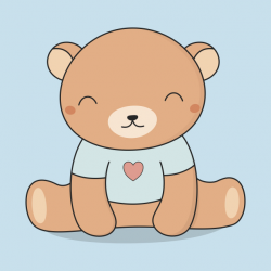 Kawaii Cute Brown Teddy Bear - Cute Bear - T-Shirt | TeePublic