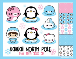 50% OFF, Kawaii penguin clipart, cute penguin clip art, kawaii north ...