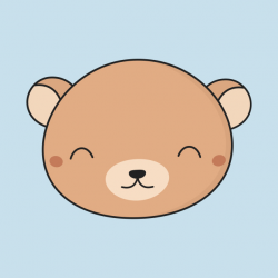 Kawaii Cute Brown Bear Face - Cute Bear - T-Shirt | TeePublic