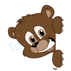 Bear Mascot Peeking to Side Clip Art
