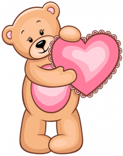 Transparent Teddy Bear with Pink Heart PNG Clipart | Imágenes Amor ...