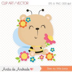 Bee Bear clipart - Commercial use - Summer, Spring clipart, baby ...