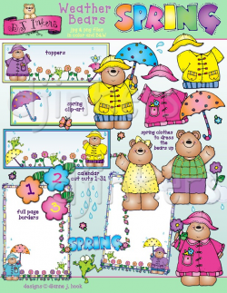 Weather Bears clip art for spring by DJ Inkers - DJ Inkers