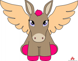 Beautiful Donkey Female with Wings | Free Clipart Design Download