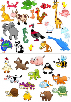 Animal Clip Art | Clip Art Vector Funny Safari Animal Cartoon ...