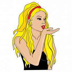 Clip Art Illustration of a Beautiful Girl Blowing a Kiss | Flickr