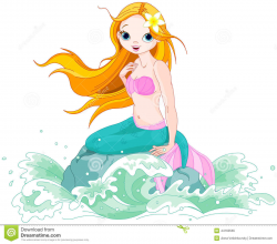 Mermaid clipart beautiful mermaid - Pencil and in color mermaid ...