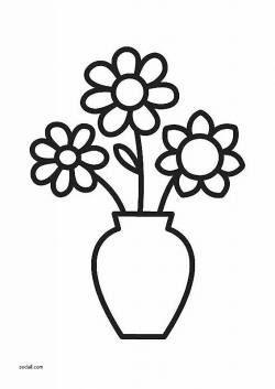 Vase Of Flowers Clipart Black And White Beautiful Vase Clipart Black ...