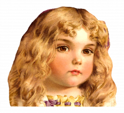 Antique Images: Free Child Clip Art: Pretty, Blond girl with Curly ...