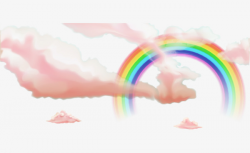 Small Fresh Pink Clouds, Rainbow, Beautiful, Flaky Clouds PNG Image ...