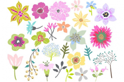 Beautiful Flowers Clip Art 26 Vector ~ Illustrations ~ Creative Market