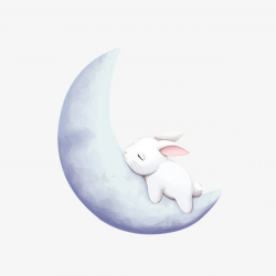 White Rabbit On The Moon, White, Animal, Beautiful PNG Image and ...