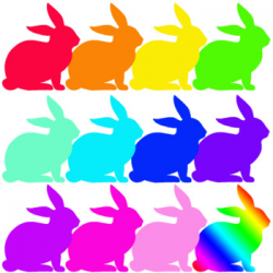 Easter Bunny Clipart: 12 Beautiful Colors by Grade ONEderful | TpT