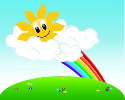 Rainbow Clipart Image - Rainbows, the Sun along with Some Clouds ...