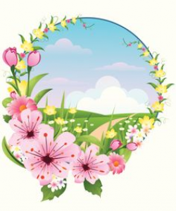 Vector cartoon illustration of a beautiful country home and garden ...