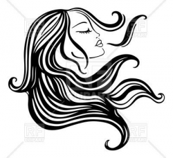 Beautiful woman's face with long hair Vector Image | Vector clipart ...