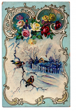 Victorian Clip Art - Beautiful Winter Scene + French Frame - The ...