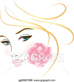Vector Illustration - Beauty face girl portrait. Stock Clip Art ...