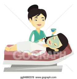 Vector Stock - Girl in beauty salon during cosmetology ...