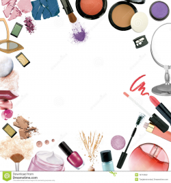Makeup clipart border - Pencil and in color makeup clipart border