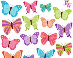 Butterfly Clip Art Digital Butterflies Clipart Colorful