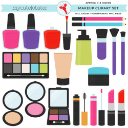 Makeup Clipart Set - clip art set of lipstick, nail polish, makeup ...
