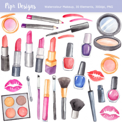 Watercolor Makeup clipart beauty planner make up clip art
