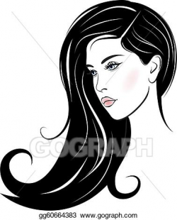 Vector Stock - Beautiful woman face. Clipart Illustration gg60664383 ...