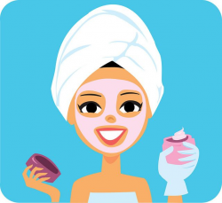 Royalty-free beauty clipart picture of a woman applying a ...