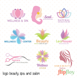 Logo Beauty Spa and Salon Woman Instant Download 9 Vector