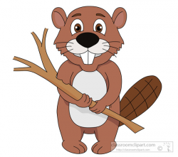 Animal Clipart - Beaver Clipart - beaver-holding-twig-910 ...
